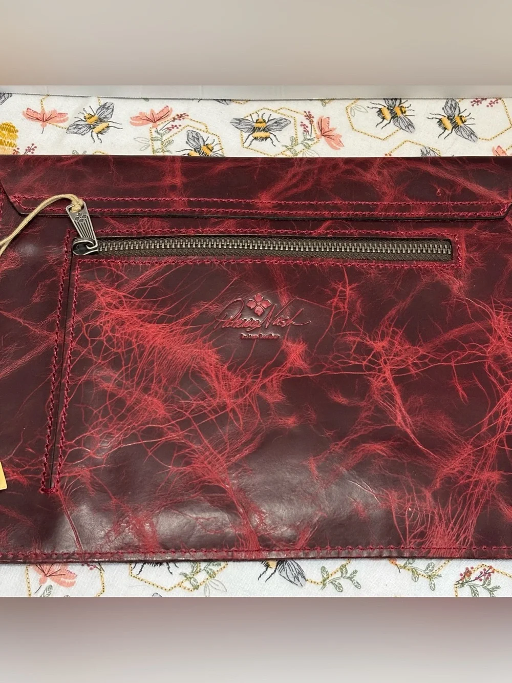 NWT Red Leather Envelope Sleeve Clutch for Women
